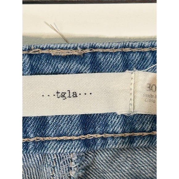 TGLA Light Wash Women’s Button Fly Raw Hem Jeans Size 30 Denim - Picture 6 of 7